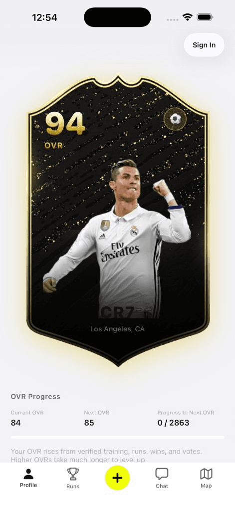 Ballr app screenshot