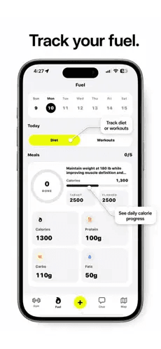 Ballr fuel screen tracking daily calories and macros